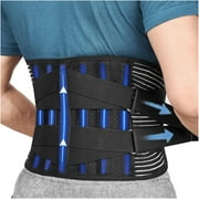 Back Braces for Lower Back Pain Relief with 6 Stays, Breathable Back Support Belt for Men/Women for work , Anti-skid lumbar support belt with 16-hole Mesh for sciatica Black (XL)
