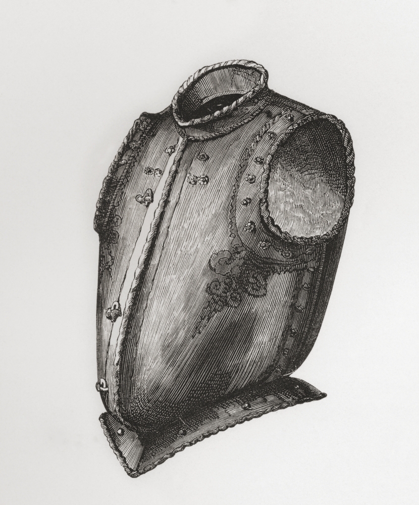 Back And Breastplate Opening In Front Known As The Waistcoat Breastplate C1580 From The British Army Its Origins Progress And Equipment Published 1868 Canvas Art - Ken Welsh Design Pics (12 x 15)