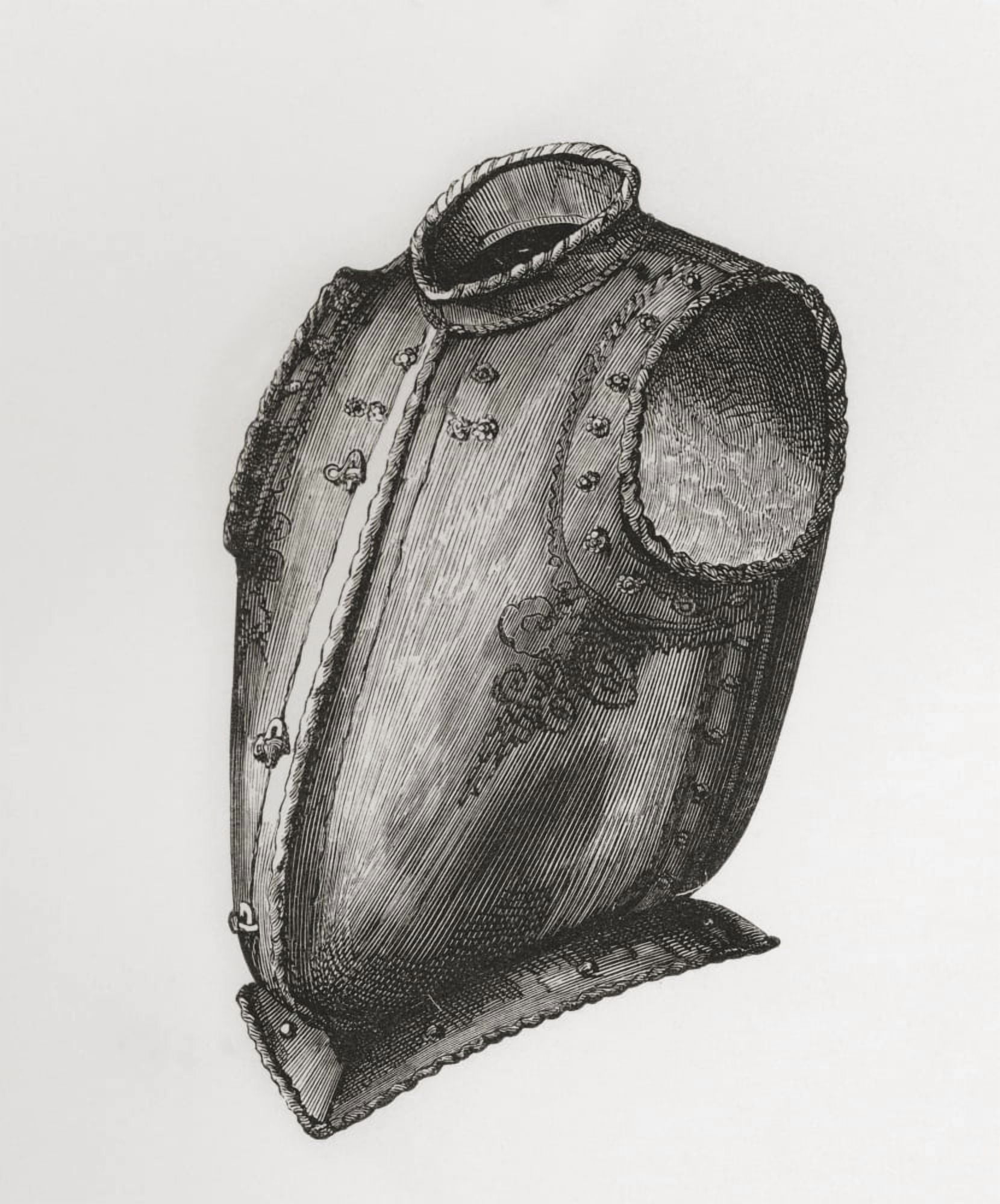 Back And Breastplate Opening In Front Known As The Waistcoat Breastplate C1580 From The British Army Its Origins Progress And Equipment Published 1868 Canvas Art - Ken Welsh  Design Pics (24 x 30)