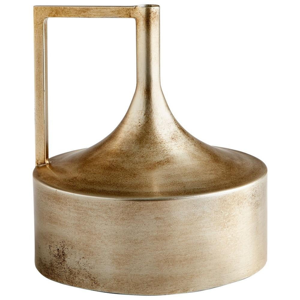 Bronze Iron 10.75" Modern Squat Vase