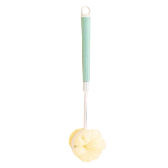 Back Brush for Shower Retractable Long Handle with Soft Bristles, Double Sided Shower Ball and Massage Brush for Back Rub and Exfoliation