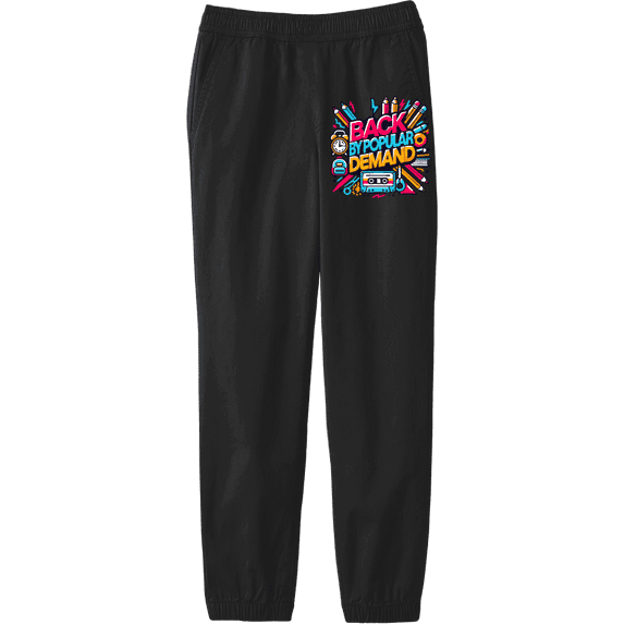 Back By Popular Demand Back To School Adult Black Jogger Pants-Medium