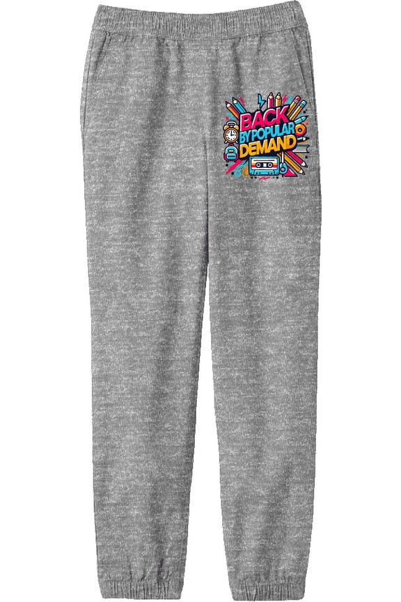 Back By Popular Demand Back To School Adult Heather Gray Jogger Pants-Medium