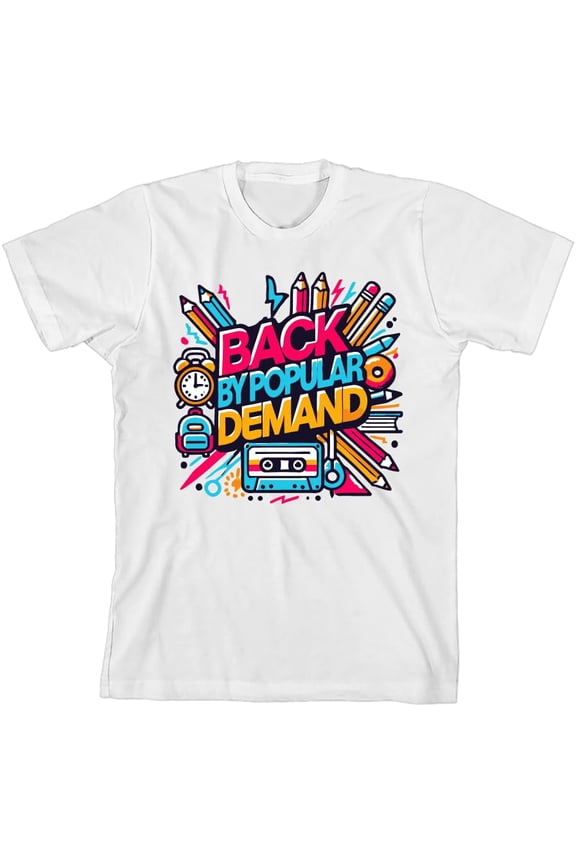 Back By Popular Demand Back To School Adult White Crew Neck Short Sleeve Tee-XXL