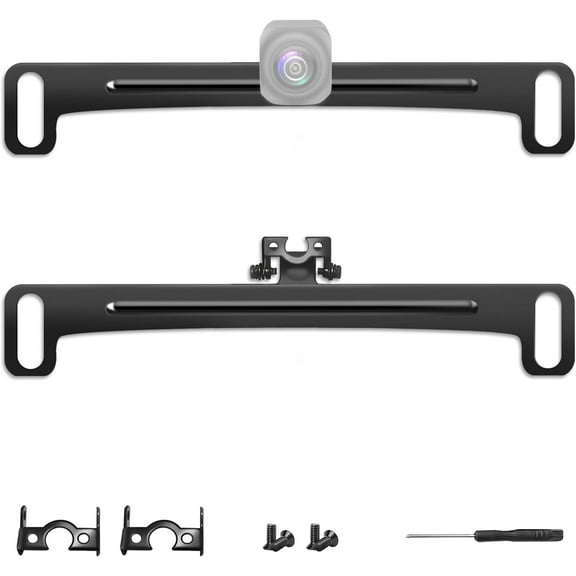 Back Up Camera License Plate Mount, (2PCS) YQMAJIM Universal Metal Backup Camera Mount, Back Camera Rear Cam Holder, Automotive Dash Cam Rear View Camera Mount & Mirror Cam Reverse Camera Bracket.