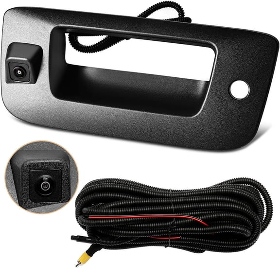 Back Up Camera, Rear Tailgate Handle, Compatible with 2007-2013 Chevy Silverado/GMC Sierra 1500 2500HD 3500HD Tailgate Reversing View Park Assist Camera Replaces 22755304 170Wide Angle