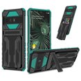 thumbnail image 1 of Back Card Holder Case for Google Pixel 6 Pro 2021[5G], Pixel 6 Pro Cover 2021,Allytech Hard PC + Soft TPU Hybrid Protection Hands-Free Stand Bracket Anti-Slip Grip Cover for Pixel 6 Pro 6.7",Darkgreen, 1 of 9
