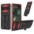 thumbnail image 1 of Back Card Holder Case for Google Pixel 6 Pro 2021[5G], Pixel 6 Pro Cover 2021, Allytech Hard PC + Soft TPU Hybrid Protection Hands-Free Stand Bracket Anti-Slip Grip Cover for Pixel 6 Pro 6.7", Red, 1 of 9