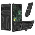thumbnail image 1 of Back Card Holder Case for Google Pixel 6 Pro 2021[5G], Pixel 6 Pro Cover 2021, Allytech Hard PC + Soft TPU Hybrid Protection Hands-Free Stand Bracket Anti-Slip Grip Cover for Pixel 6 Pro 6.7", Black, 1 of 9