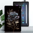 thumbnail image 1 of Back Case for Amazon Fire Max 11 13th Generation 2023, Soft TPU Material, Luxury Pattern Ultra Slim Lightweight Heat Dissipation Drop Protective Tablet Case with Stylus Holder - Black Rose, 1 of 5