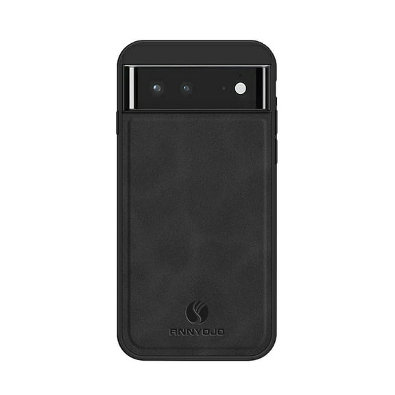 Back Case Compatible with Google Pixel 6a, Classic Anti-Scratch PU Leather Shockproof Protective Thin Fit Skin Friendly Phone Case Cover Designed for Google Pixel 6a, Black