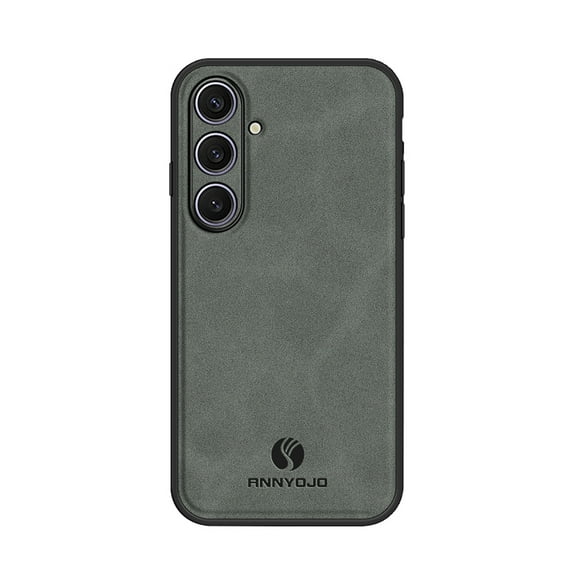 Back Case Compatible with Samsung Galaxy S24 FE, Classic Anti-Scratch PU Leather Shockproof Protective Thin Fit Skin Friendly Phone Case Cover Designed for Samsung Galaxy S24 FE, Gray