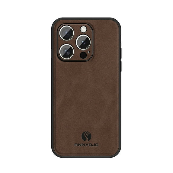 Back Case Compatible with iPhone 16 Pro, Classic Anti-Scratch PU Leather Shockproof Protective Thin Fit Skin Friendly Phone Case Cover Designed for iPhone 16 Pro, Brown