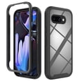 thumbnail image 1 of Back Case for Google Pixel 9a, Luxury TPU Front Frame PC Clear Back Full Body Shockproof Hybrid 2 In 1 Anti-Scratch Anti-Slip Protective Phone Cover Case for Google Pixel 9a, Black, 1 of 6
