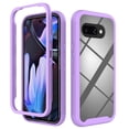 thumbnail image 1 of Back Case for Google Pixel 9a, Luxury TPU Front Frame PC Clear Back Full Body Shockproof Hybrid 2 In 1 Anti-Scratch Anti-Slip Protective Phone Cover Case for Google Pixel 9a, Purple, 1 of 6
