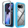 thumbnail image 1 of Back Case for Google Pixel 9a, Luxury TPU Front Frame PC Clear Back Full Body Shockproof Hybrid 2 In 1 Anti-Scratch Anti-Slip Protective Phone Cover Case for Google Pixel 9a, Blue, 1 of 6