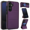 thumbnail image 1 of Back Case for Samsung Galaxy S25, Card Slots Kickstand PU Leather Magnetic Button Shockproof Protective Stylish Ultra Slim Phone Case Cover Compatible with Samsung Galaxy S25, Darkpurple, 1 of 7