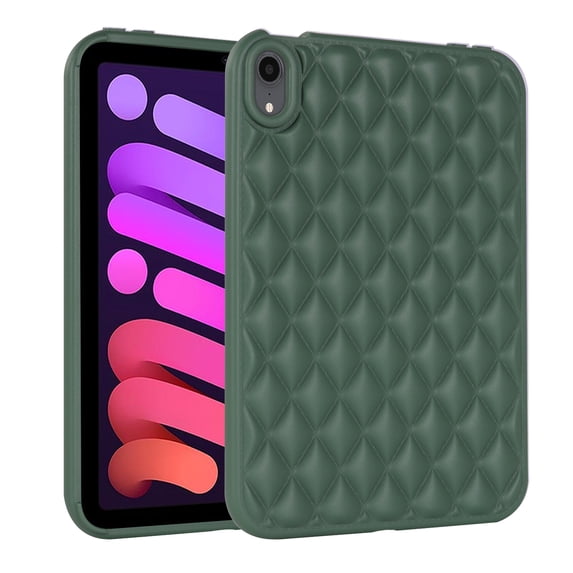 Back Case for iPad 9th Gen 2021/8th Gen 2020/7th Gen 2019, Stylish Diamond Texture Soft TPU Anti-Slip Lightweight Ultra Slim Drop Protective Shockproof Cover for iPad 10.2 Inch, Green