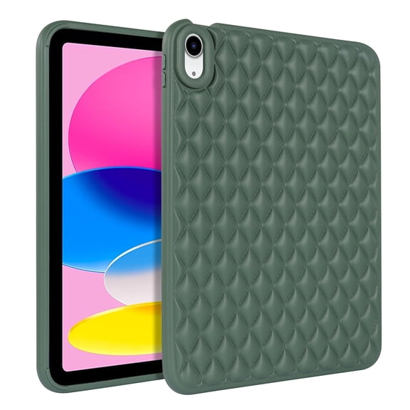 Back Case for iPad Air 11 Inch 2024, Stylish Diamond Texture Soft TPU Anti-Slip Lightweight Ultra Slim Drop Protective Shockproof Cover for iPad Air 11 Inch 2024, Green