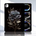 thumbnail image 1 of Back Case for iPad Pro 11" 2024 M4 5th Geneartion, Soft TPU Material, Luxury Pattern Ultra Slim Lightweight Heat Dissipation Drop Protective Tablet Case with Stylus Holder - Black Rose, 1 of 7