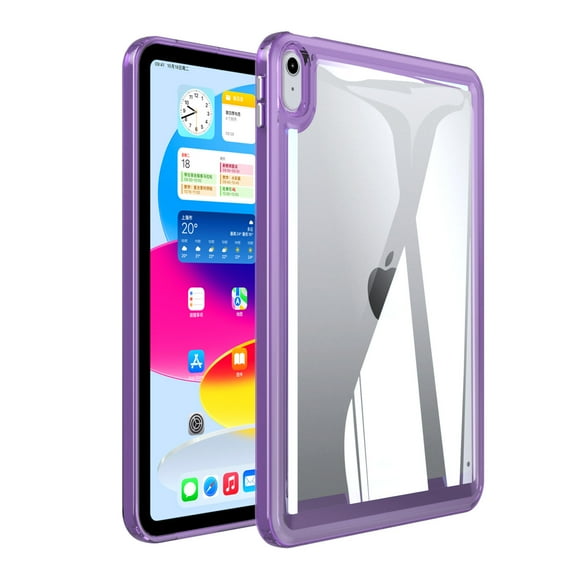 Back Case for iPad mini 5/mini 4, Slim Clear Transparent Back Cover with Shockproof Acrylic Back + Soft TPU Bumper Frame Anti-Fingerprint Lightweight for iPad mini 5/mini 4, Deeppurple