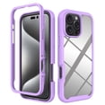 thumbnail image 1 of Back Case for iPhone 16 Pro, Luxury TPU Front Frame PC Clear Back Full Body Shockproof Hybrid 2 In 1 Anti-Scratch Anti-Slip Protective Phone Cover Case for iPhone 16 Pro, Purple, 1 of 6