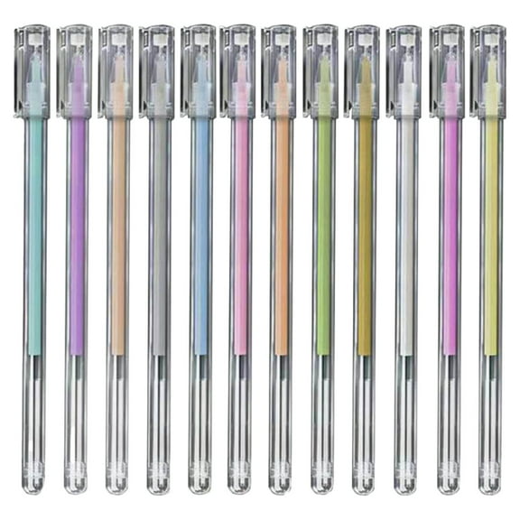 Back to College Yxwen Highlight Color Pen 0.5 mm Extra Point Pens Gel Ink Pens for Drawing Sketching Illustration Adult Coloring Bullet Journaling Set of 12pcs 1ml Pink