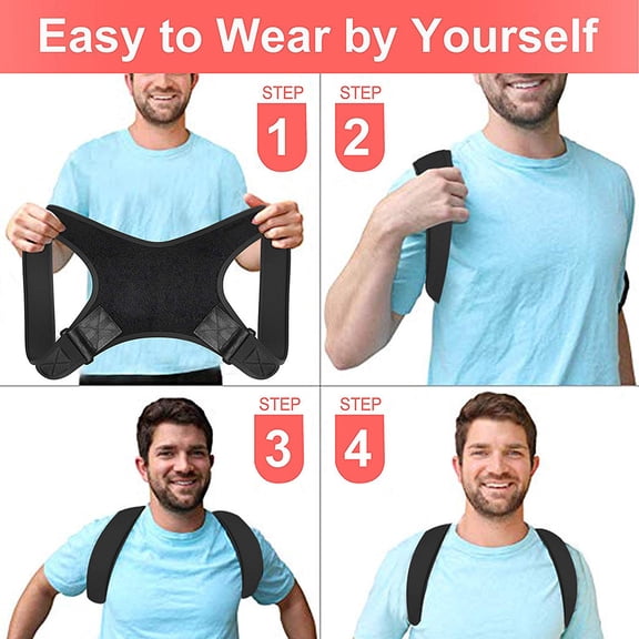 Back Correct Humpback Muscle Spasm Posture Clavicle Corrector Brace Strap Belt