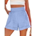 thumbnail image 1 of Back Elastic Women High Waist Casual Shorts Pants, 1 of 4
