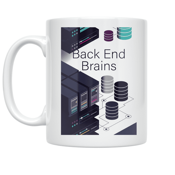 Back End Brains Server Icons - Back End Developer - 11 oz Ceramic Coffee Mug