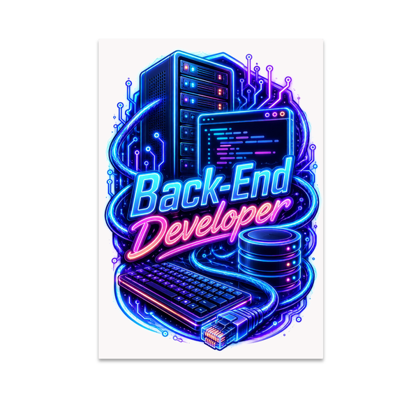 Back-End Developer Tech Wall Art - Software Engineer - 13x19 Poster Print