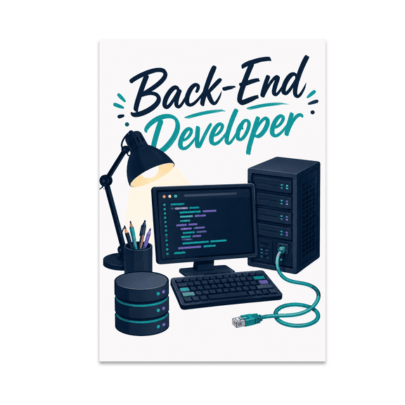 Back-End Developer Tech Wall Art - Software Graduate - 13x19 Poster Print