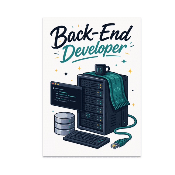 Back-End Developer Tech Wall Art - Software Graduate - 13x19 Poster Print