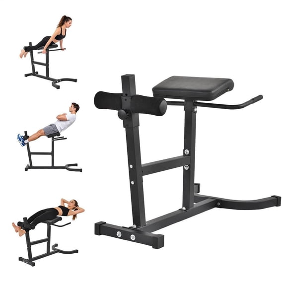Back Extension Bench with 6-Level Adjustable Design; Hyperextension Machine for Glutes and Hamstrings; Heavy-Duty Roman Chair for Home Gym Fitness