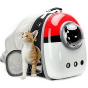Halinfer Cat Backpack Carrier, Expandable, Fit up to 12 lbs, Transparent Front Space-Capsule