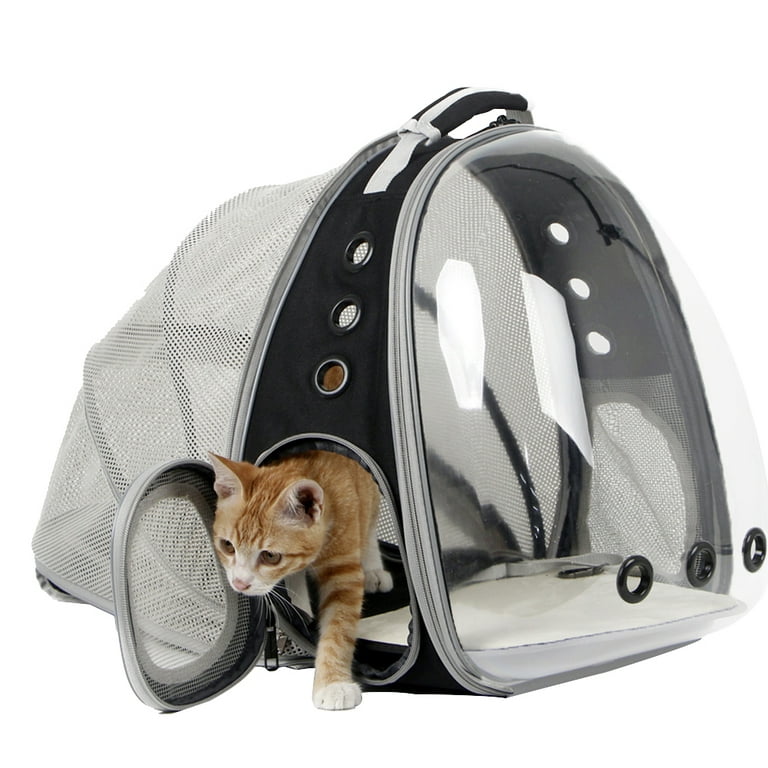 Back Extension Cat Backpack, Space Capsule Transparent Bubble Expandable  Pet Carrier for Kitten and Small Dog up to 12 Pounds