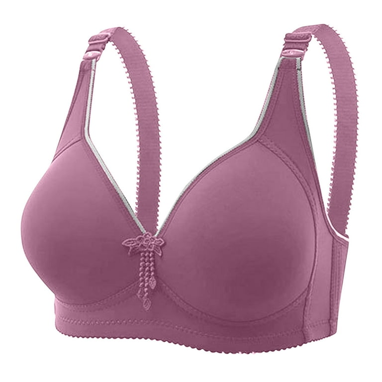 Back Fat Bra, Women's Sexy Middle Aged And Elderly Thin Without Steel Ring  Large Size And Comfortable Shoulder Strap With Pendant Accessories Bras