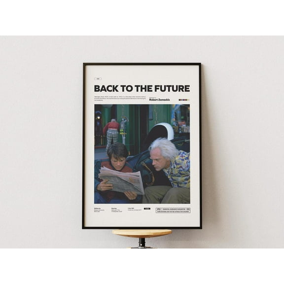 Back To The Future Poster, Michael J. Fox And Christopher Lloyd Poster, Back To The Future Print, Movie Poster Print, Cinema Wall Decor, Unframed Canvas Size 24x36