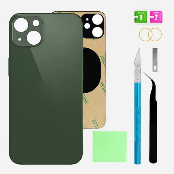 Back Glass Replacement for iPhone 13  -  Back Glass Replacement for iPhone 13 6.1 Inches with Repairing Tool Kits(Green)