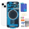 thumbnail image 1 of Back Glass Replacement for iPhone 14 ( 6.1- inch, ModelsA264A2632 / A2634) with Pre- InstalledAdhesive Plate /Camera Frame / Lens / Repair Tool Kit（Starlight）, 1 of 4