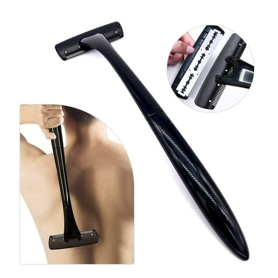 Back Hair Shaver for Men with Blede,Back Hair Removal and Body Shaver,Shave Wet or Dry Hair Removal Trimmer Long Handle(Length Adjustable)