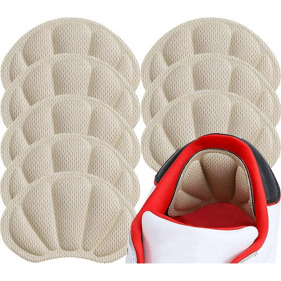Back of Heel Cushion Pads, Adhesive Heel Grips Inserts for Boots, Loose Shoes Too Big, Reusable Heel Guards Liners for Women Men, Improve Shoe Fit,8PCS-Beige