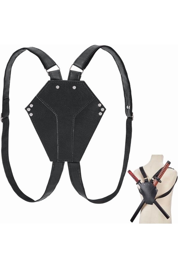 Back Holder Black Bag Belt Adjustable Frog and Back Case Medieval Belt