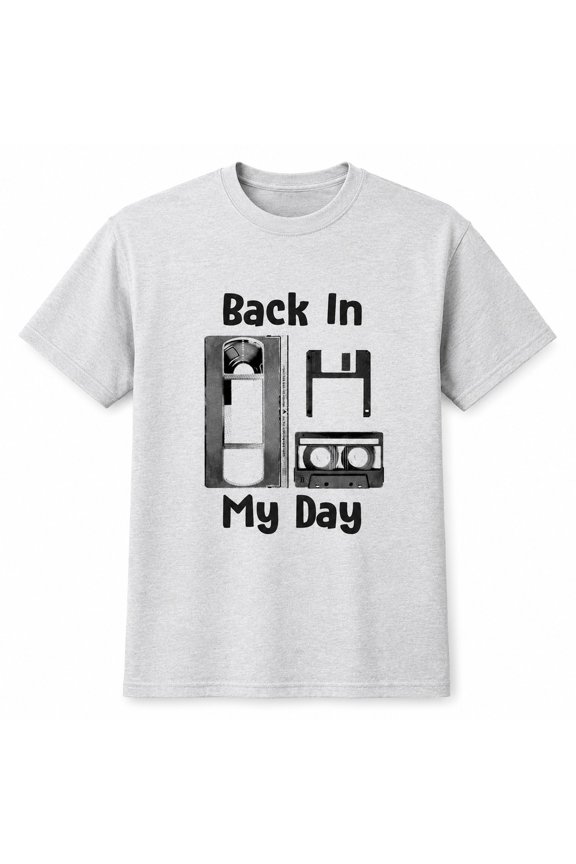 Back In My Day Retro Tech T-Shirt, Funny Vintage Cassette Floppy Tee