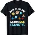 thumbnail image 1 of Back In My Day We Had Nine Planets Solar System Astronomy T-Shirt men and women can wear, black, white, gifts, 1 of 4