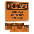 thumbnail image 1 of Back In Or Pull Out On Green Only OSHA WARNING Rigid Plastic Sign 10 Inch x 7 Inch - 5 Pack, 1 of 8