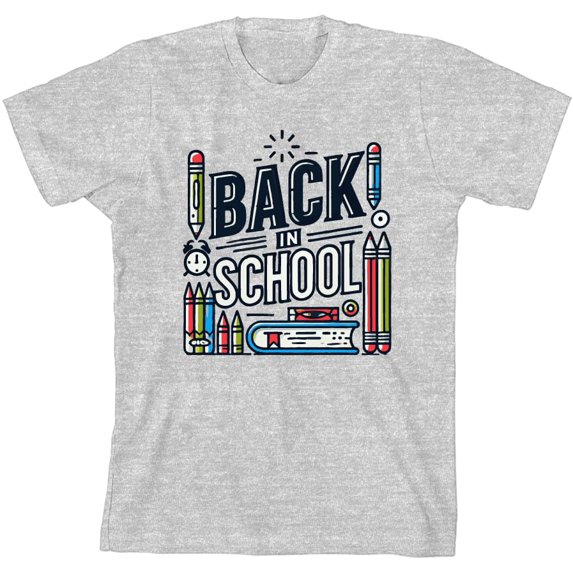 Back In School Adult Heather Gray Crew Neck Short Sleeve Tee-XXL