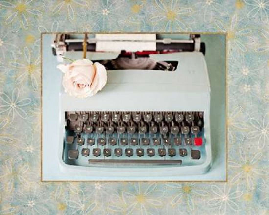Back In Time Blue Typewriterborder Canvas Art - Susannah Tucker Photography (20 x 24)