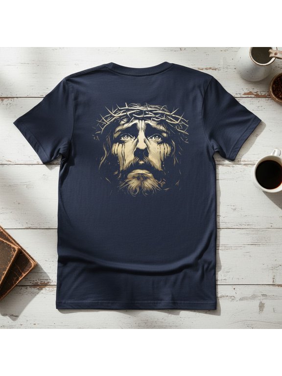 Back Jesus Cross Face Faith Over Fear Religious Christian Gift Everyday Style For Celebrations T-Shirt, Size S-5XL