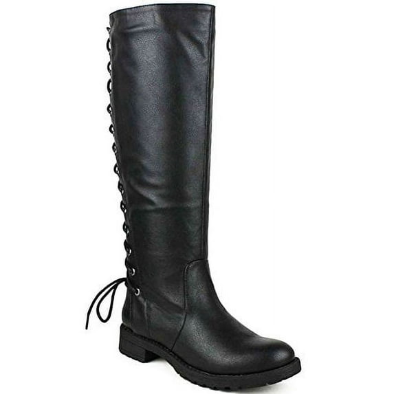 Back Lace Up Knee High Boots Winter Boots Womens Vegan
